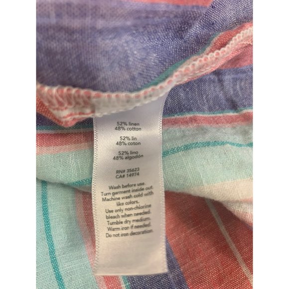 Carter’s Linen Striped size 6 short sleeve‎ tie waist Dress - Picture 7 of 8